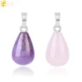 CSAlbaneCollier pendentif goutte d'eau en pierre naturelle pour femme perle en forme de formage