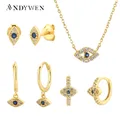 ANDYWEN – collier pendentif en argent Sterling 925 or mauvais œil bleu Zircon clair cerceau de