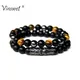 Bracelets en Onyx Noir Naturel pour Homme Bijoux en Hématite Œil de Tigre Perles d'Énergie