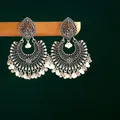 Boucles d'Oreilles Classiques en Argent pour Femmes Bijoux Vintage Bohème Perle Pompon Tribu