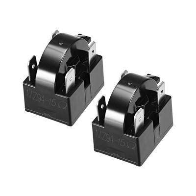 2 Pcs 15 Ohm 4 Pin Refrigerator PTC Starter Relay Black - 15 Ohm 4 Pin,2 Pcs