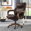 La-Z-Boy Harnett Big and Tall Executive Office Chair with Comfort Core Cushions, Ergonomic High-Back Chair with Solid Wood Arms