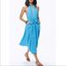 Free People Dresses | Free People Spring Love Drape Midi Halter Dress Xs | Color: Blue | Size: Xs