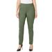 Plus Size Women's Essential Flat Front Pant by Catherines in Olive Green (Size 3X)