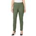 Plus Size Women's Essential Flat Front Pant by Catherines in Olive Green (Size 4X)
