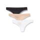 Calvin Klein Unisex's Thong 3 Pack Lingerie, Mandorla Black/White/Honey, XS