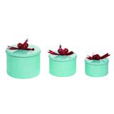 Transpac Metal 9 in. White Christmas Nostalgic Bell Containers Set of 3