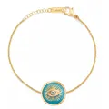 Bracelets œil bleu simple plaqué or pour femme bijoux en acier inoxydable pendentif rond bohème
