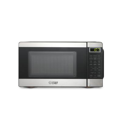 Commercial Chef Countertop Microwave Oven, 0.7 Cubic Feet, Stainless Steel