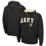 Men's Colosseum Black Army Knights Arch & Logo 3.0 Full-Zip Hoodie