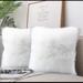 Anthropologie Accessories | 2pcs Modern Style Faux Fur Pillow Cases | Color: White | Size: 18 X 18