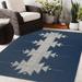 White 36 x 0.08 in Area Rug - KAVKA DESIGNS Mesa Southwestern Navy/Gray Indoor/Outdoor Area Rug Polyester | 36 W x 0.08 D in | Wayfair