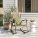 Sand & Stable™ Outdoor Wallings Rocking Chair in Brown/White | 39.75 H x 24 W x 38 D in | Wayfair 71813F9753A1435AA5AA31DE219BD4B6