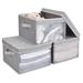 Latitude Run® 3 Pack Foldable Fabric Bin Set w/ Lid Fabric in Gray | 8.4 H x 12.2 W x 13 D in | Wayfair 511721AD25D84DAABE8FDBD0C9321747