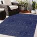 Blue/Navy 96 x 0.08 in Area Rug - Dakota Fields Amabella Southwestern Navy Indoor/Outdoor Area Rug Polyester | 96 W x 0.08 D in | Wayfair