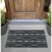 Arlmont & Co. Arianne Rigging Non-Slip Outdoor Door Mat Synthetics in Green/White/Black | Rectangle 3' x 5' | Wayfair