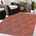 Green/Orange 60 x 0.08 in Area Rug - Dakota Fields Chea Floral Pink/Orange/Green Indoor/Outdoor Area Rug Polyester | 60 W x 0.08 D in | Wayfair