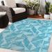 Blue/Green 108 x 0.08 in Area Rug - Dakota Fields Chisholm Geometric Teal Indoor/Outdoor Area Rug Polyester | 108 W x 0.08 D in | Wayfair