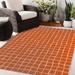 Orange/Red 96 x 0.08 in Area Rug - Gracie Oaks Atte Geometric Terracotta/Orange Indoor/Outdoor Area Rug Polyester | 96 W x 0.08 D in | Wayfair