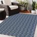 Blue/Navy 144 x 108 x 0.08 in Area Rug - Dakota Fields Conant Chevron Navy/White Indoor/Outdoor Area Rug | 144 H x 108 W x 0.08 D in | Wayfair