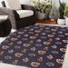 Blue/Navy 60 x 0.08 in Area Rug - Winston Porter Keo Floral Navy/Pink/Blue Indoor/Outdoor Area Rug Polyester | 60 W x 0.08 D in | Wayfair