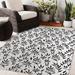 Black/White 108 x 0.08 in Area Rug - Winston Porter Aprea Floral Charcoal/White Indoor/Outdoor Area Rug Polyester | 108 W x 0.08 D in | Wayfair