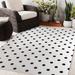 Black 60 x 0.08 in Area Rug - Ebern Designs Polka Dots White/Charcoal Indoor/Outdoor Area Rug Polyester | 60 W x 0.08 D in | Wayfair