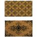 Alcott Hill® Torbert French Country 2 Piece 18in. x 30in. Non-Slip Outdoor Door Mat Set Coir, Rubber in Brown | 30 H x 18 W x 0.6 D in | Wayfair