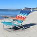 Arlmont & Co. Nadeige Reclining Beach Chair Metal in Blue/Orange/Red | 27.4 H x 24.4 W x 20 D in | Wayfair 91074B4567804A16B217AE253D8DC721