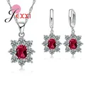 Ensemble de bijoux en argent 925 pour femme collier pendentif boucles d'oreilles breloque pierre