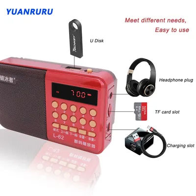 Mini haut-parleur radio portable aste stéréo numérique FM USB TF lecteur MP3 cadeau pour les