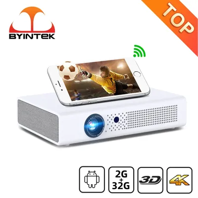 BYINTEK – Mini projecteur Portable Full HD 1080P 3D 4K Wifi Android LED DLP pour téléphone
