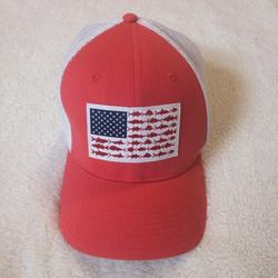 Columbia Accessories | Columbia Pfg Americana Fish Flag Hat Ball Cap | Color: Red | Size: L/Xl