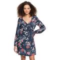 Roxy Simply Stated Women's Long Sleeve Dress ERJWD03598, Mood Indigo Sunset Boogie, XL