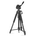 Hama Action 170 3D Camera Tripod with 62-170 cm Height, Photo Tripod with Mobile Phone Holder and Tablet Holder, Tripod with 3-Way Head, SLR Camera Tripod with Bag Black