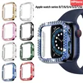 Coque pour Apple Watch 7 8 9 45mm 41mm 40mm 44mm 38mm 42mm Diamond Bling Bumpe Juste de