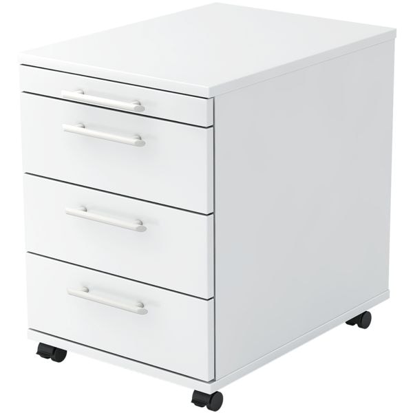 HAMMERBACHER Rollcontainer »Home Office« Relingkunstoffgriffe weiß, 42.8x59x58 cm