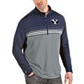Men's Antigua Navy/Gray BYU Cougars Big & Tall Pace Quarter-Zip Pullover Jacket