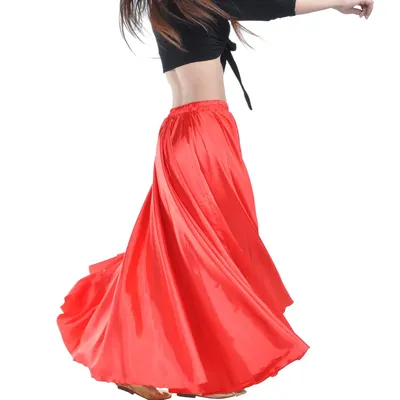 Shining Satin Long IQUE ish Skirt Swing phtalSkirt Belly Dance Sun Skirt 14 Couleurs Disponibles