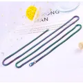 Collier en acier inoxydable coloré arc-en-ciel chaîne de perles carrées pendentif pour hommes et