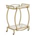 Chesley Metal Bar Cart with Clear Tempered Glass by iNSPIRE Q Bold