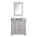 36 Inch Wide Pure White Single Sink Carrara Marble Bathroom Vanity From The Derby Collection