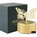 Matashi Home Decorative Tabletop Showpiece 24K Gold Plated Music Box with Crystal Studded Butterfly Figurine