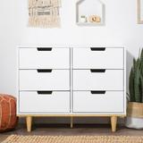 DaVinci Marley 6 Drawer 47" W Double Dresser in White/Brown | 34 H x 47 W x 19 D in | Wayfair W4926WN