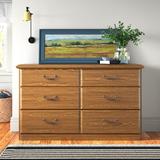 Lark Manor™ Arez 6 Drawer Double Dresser Wood in Brown | 30.1 H x 50.9 W x 16.8 D in | Wayfair 68E637CB93474507BC914C9ECDF35208