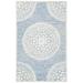 White 36 x 0.39 in Indoor Area Rug - Bungalow Rose Pezanetti Oriental Handmade Tufted Wool Blue/Ivory Area Rug Wool | 36 W x 0.39 D in | Wayfair