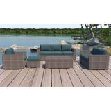 Latitude Run® Marfik 5 Piece Rattan Sofa Seating Group w/ Sunbrella Cushions in Brown | 32 H x 92.25 W x 34.75 D in | Outdoor Furniture | Wayfair