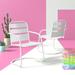 Hashtag Home Burley Patio Dining Chair in White | 33.25 H x 22.88 W x 22.63 D in | Wayfair 985A960C16364DAB99974DA6519E61BB
