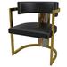 Arditi Collection Leather Wingback Arm Chair Upholstered/Genuine Leather in Black/Yellow | 28.4 H x 22 W x 19.7 D in | Wayfair DC-01-Black-Gold