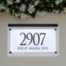 Whitehall Products Frosted Crystal LED Lighted Trajan Engraved 2-Line Address Sign Glass | 7.38 H x 12.13 W x 1.5 D in | Wayfair 3711BB